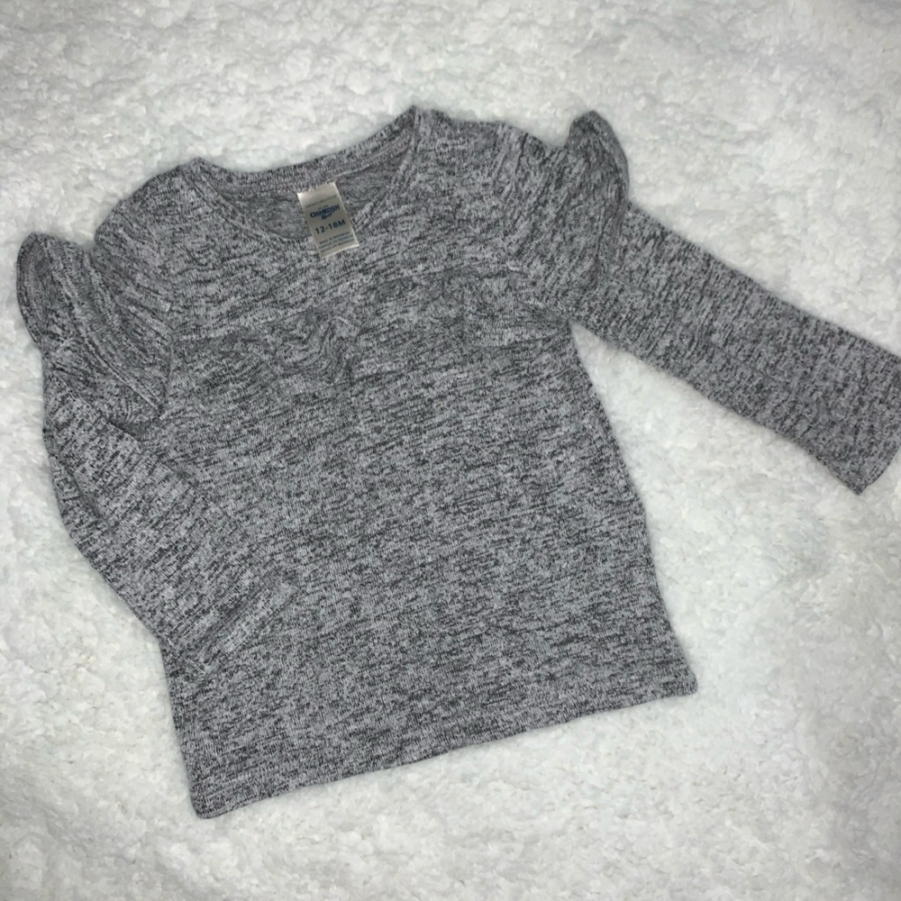 Grey Top with Ruffle